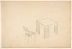 Card Table and Side Chair with Leather or Rubber Strapping (Perspective)