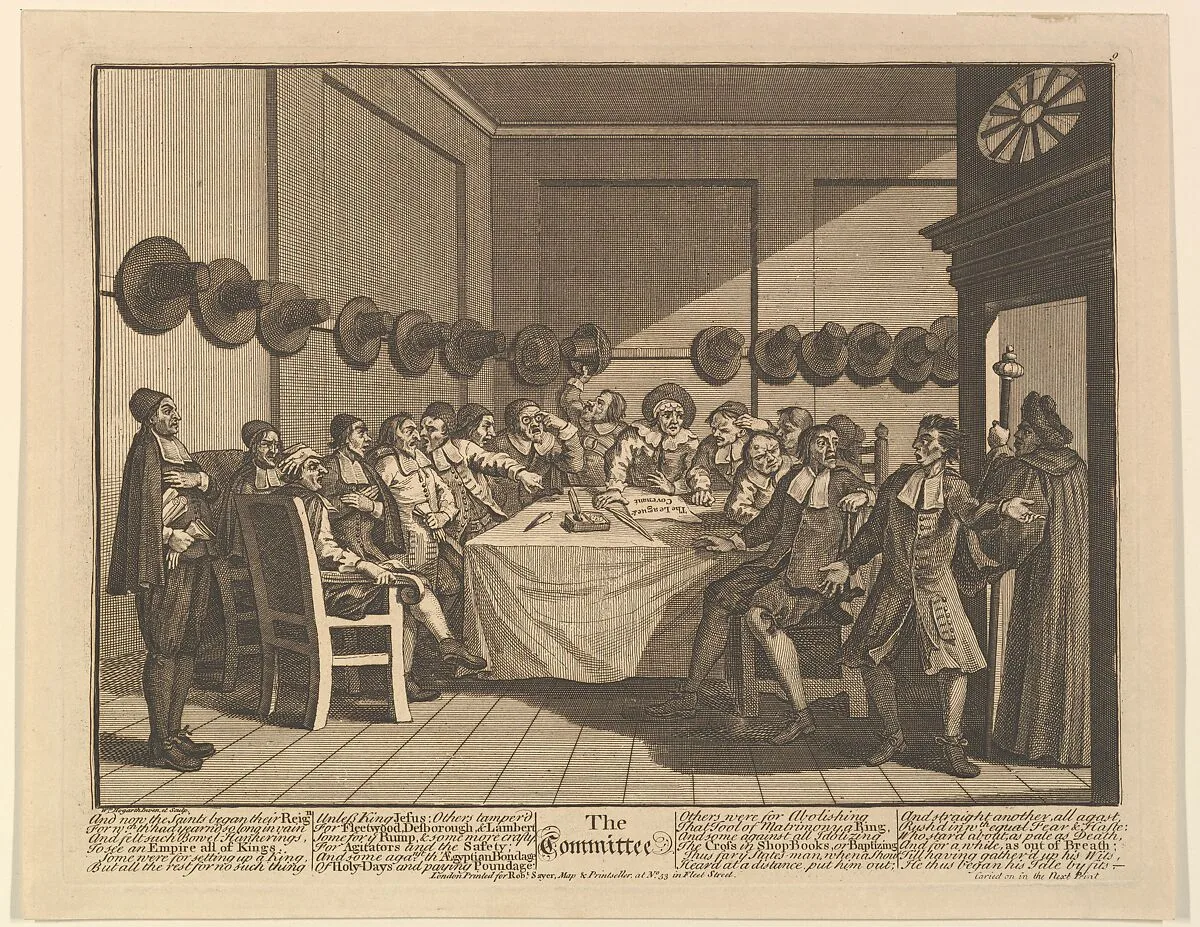 The Committee (Twelve Large Illustrations for Samuel Butler's Hudbras, Plate 10) — William Hogarth|Samuel Butler|Robert Sayer
