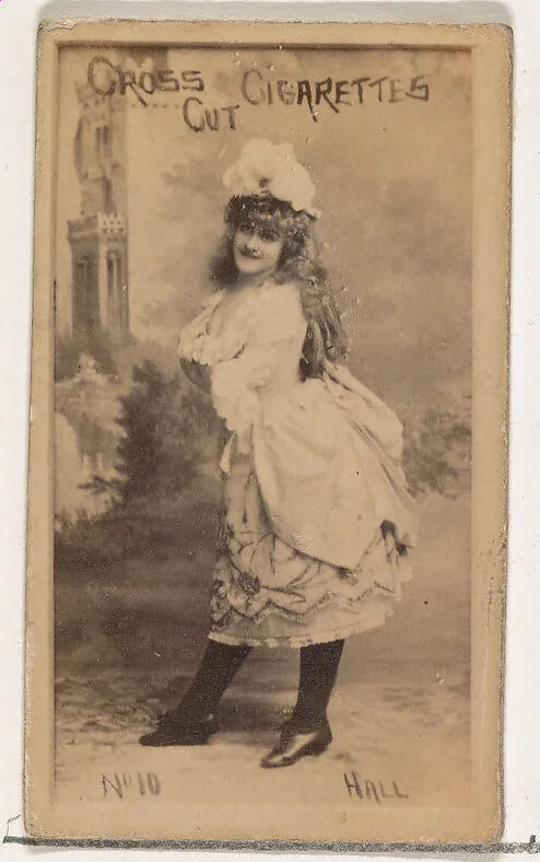 Card Number 10, Hall, from the Actors and Actresses series (N145-1) issued by Duke Sons & Co. to promote Cross Cut Cigarettes — W. Duke, Sons & Co.