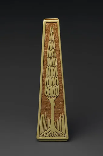 Della Robbia vase with cypress trees