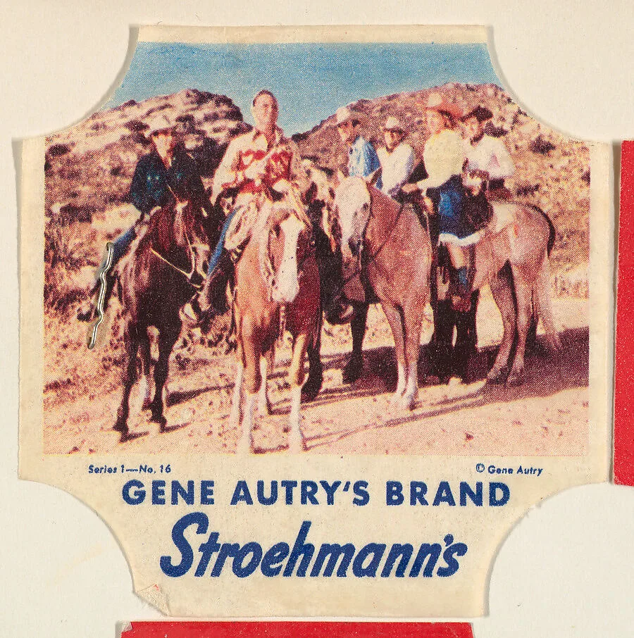 Gene Autry's Brand, Series 1, No. 16, from the Gene Autry's Brand bread end labels series (D290-7) issued by Stroehmann Bread Company — Stroehmann Bread Company