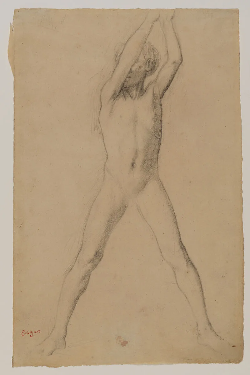 Youth with Arms Upraised — Edgar Degas