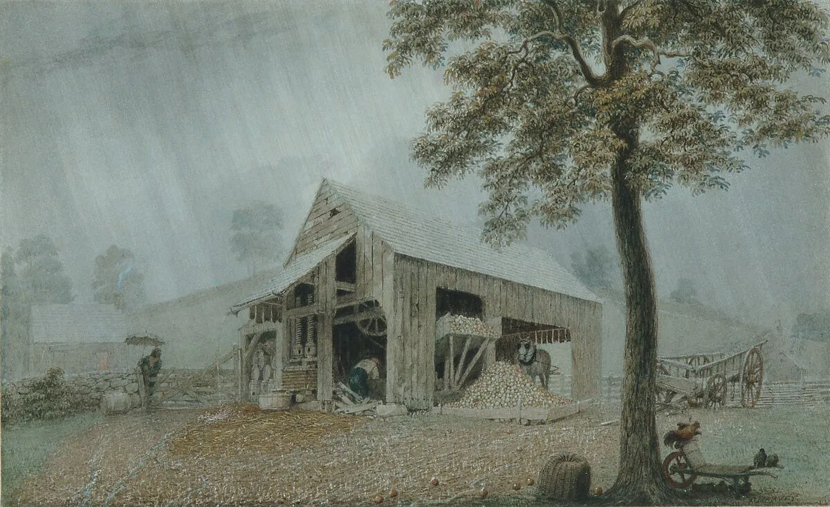 Rainstorm—Cider Mill at Redding, Connecticut — George Harvey