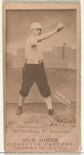 Lawrence Grant "Larry" Twitchell, Pitcher, Cleveland, from the Old Judge series (N172) for Old Judge Cigarettes