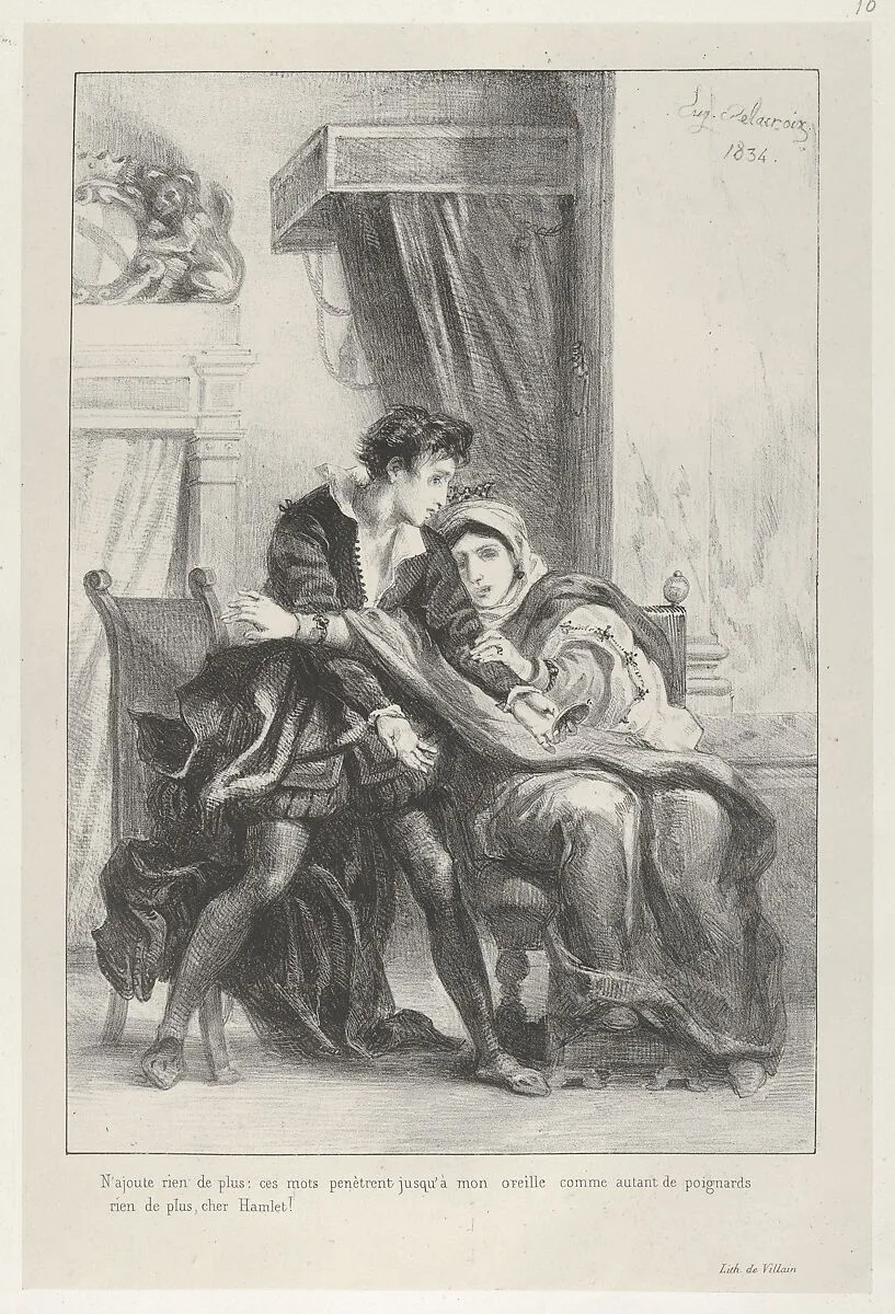 Hamlet and the Queen — Eugène Delacroix|Villain|William Shakespeare