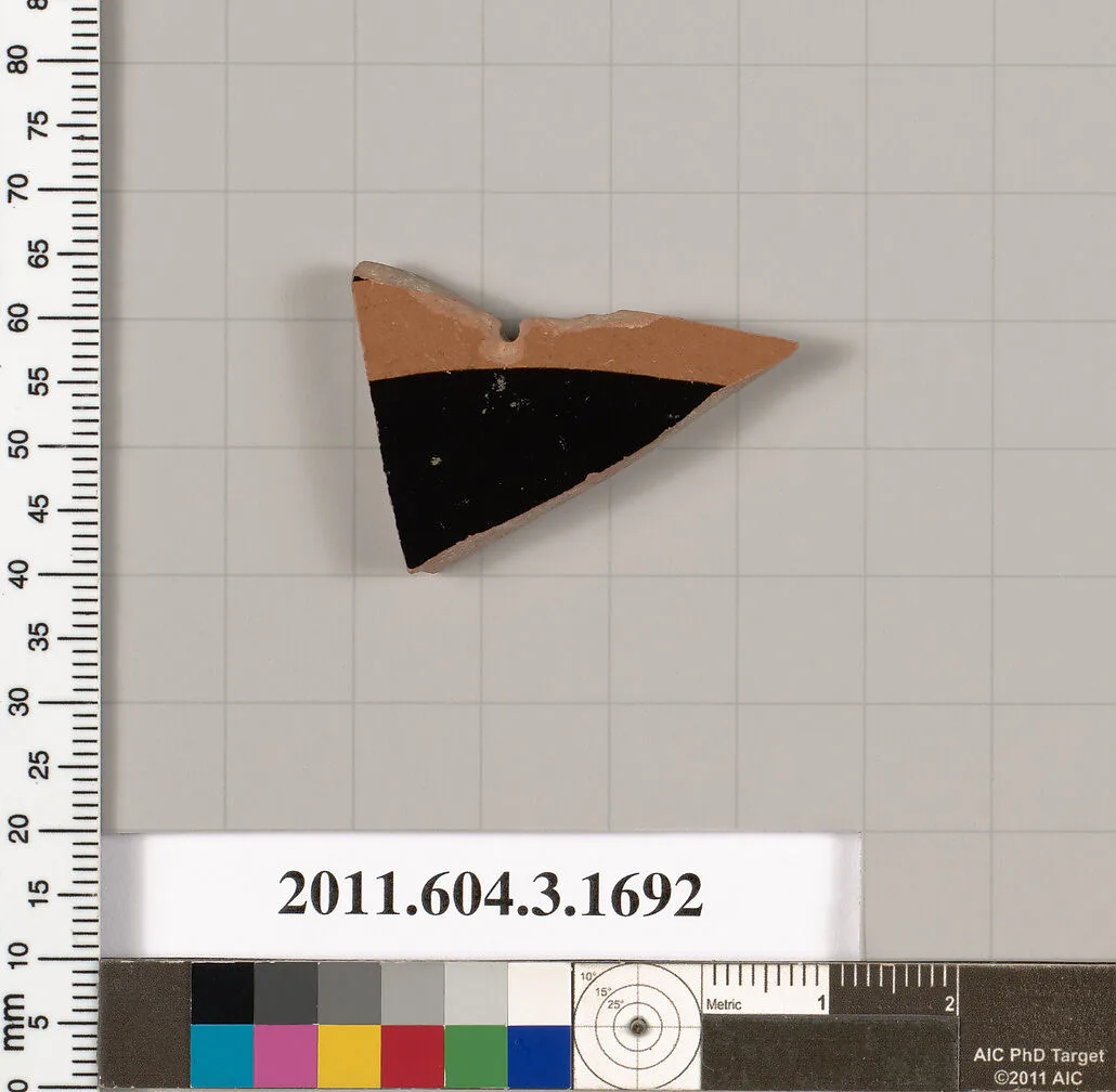 Terracotta fragment of a kylix: Band or lip cup (drinking cup) — Unknown
