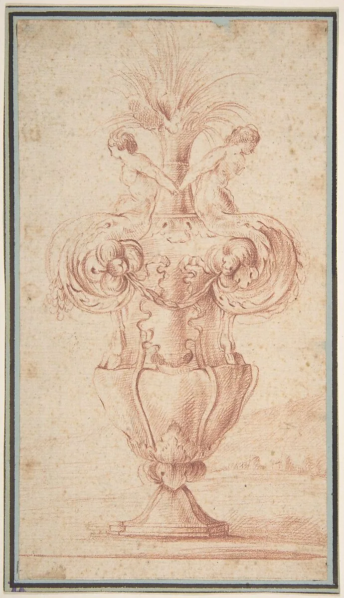 Vase with Two Female Hybrid Figures — Anonymous, French, 18th century