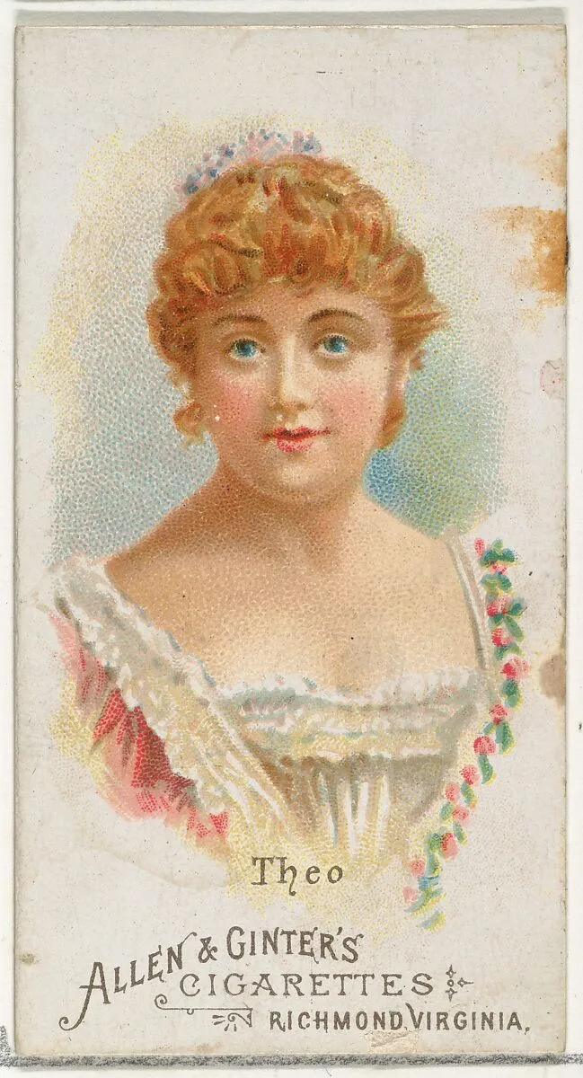 Theo, from World's Beauties, Series 1 (N26) for Allen & Ginter Cigarettes — Allen & Ginter