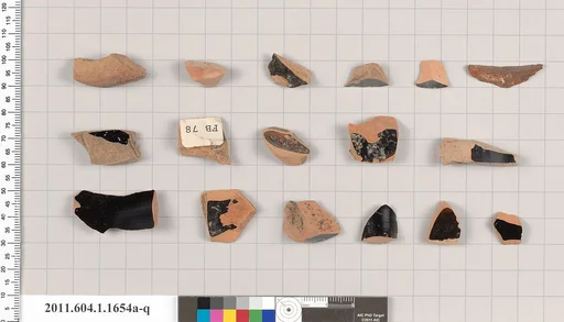 Terracotta fragments of kylikes (drinking cups)