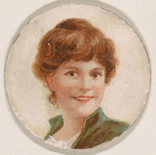 Portrait of woman, from the Novelties series (N228, Type 1) issued by Kinney Bros. — Kinney Brothers Tobacco Company
