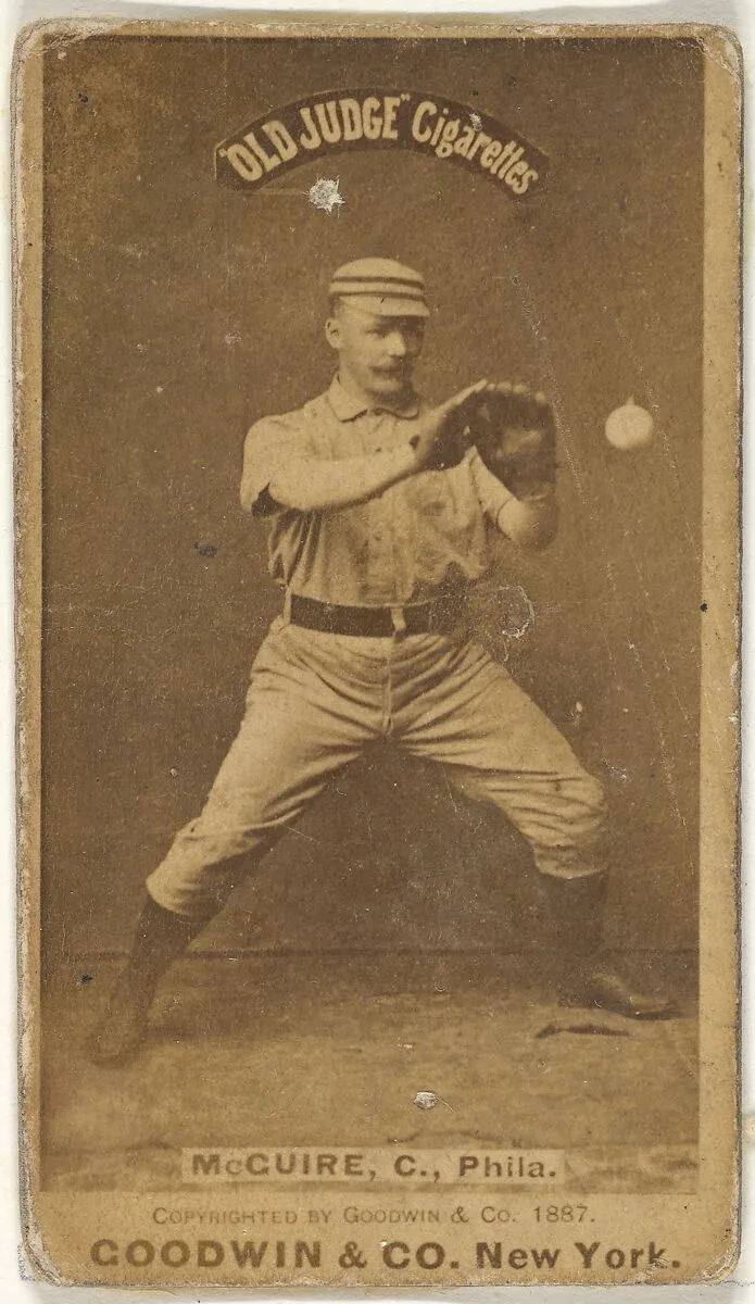 James Thomas "Deacon" McGuire, Catcher, Philadelphia, from the Old Judge series (N172) for Old Judge Cigarettes — Goodwin & Company