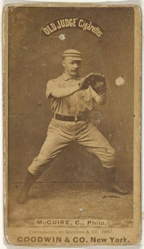 James Thomas "Deacon" McGuire, Catcher, Philadelphia, from the Old Judge series (N172) for Old Judge Cigarettes