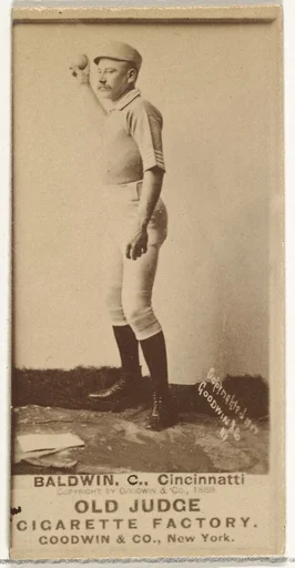 Clarence Geoghan "Kid" Baldwin, Catcher, Cincinnati, from the Old Judge series (N172) for Old Judge Cigarettes