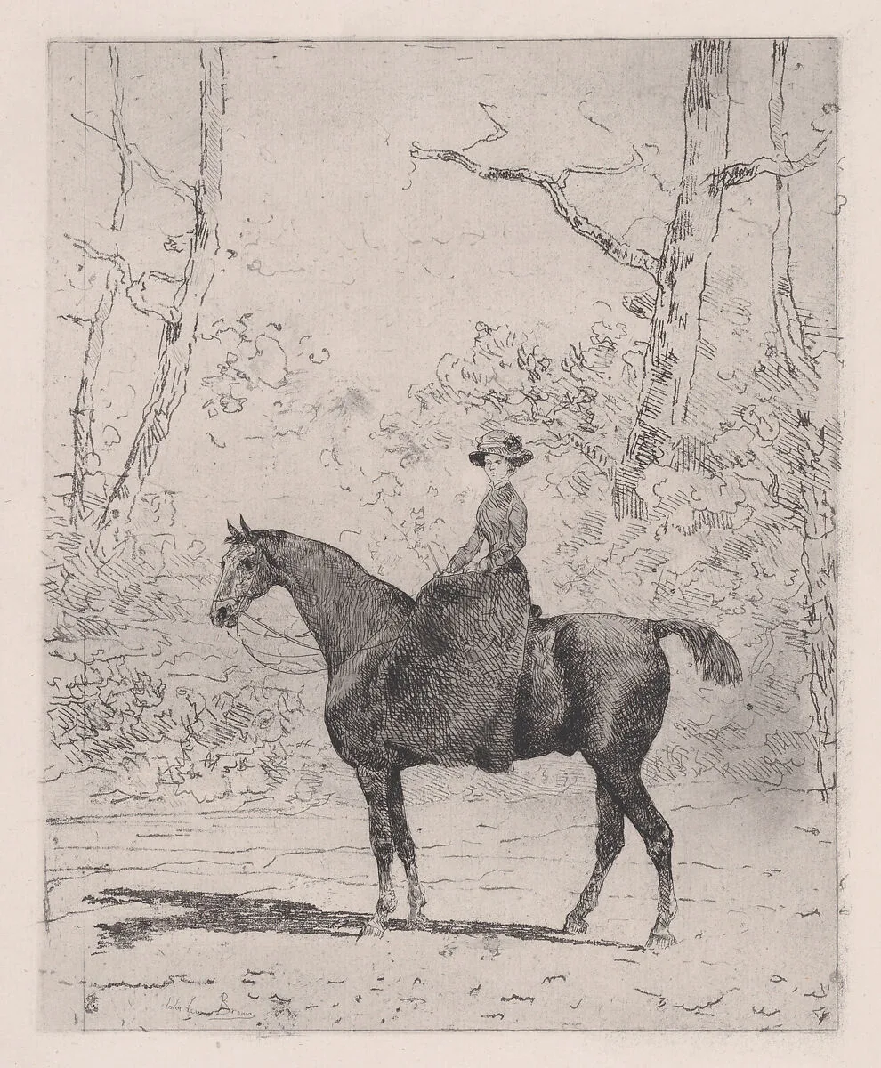Woman on horseback — John-Lewis Brown