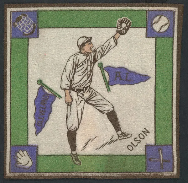 Ivy Olson, Cleveland, American League from Baseball Players Felt Blanket series (B18) — Unknown