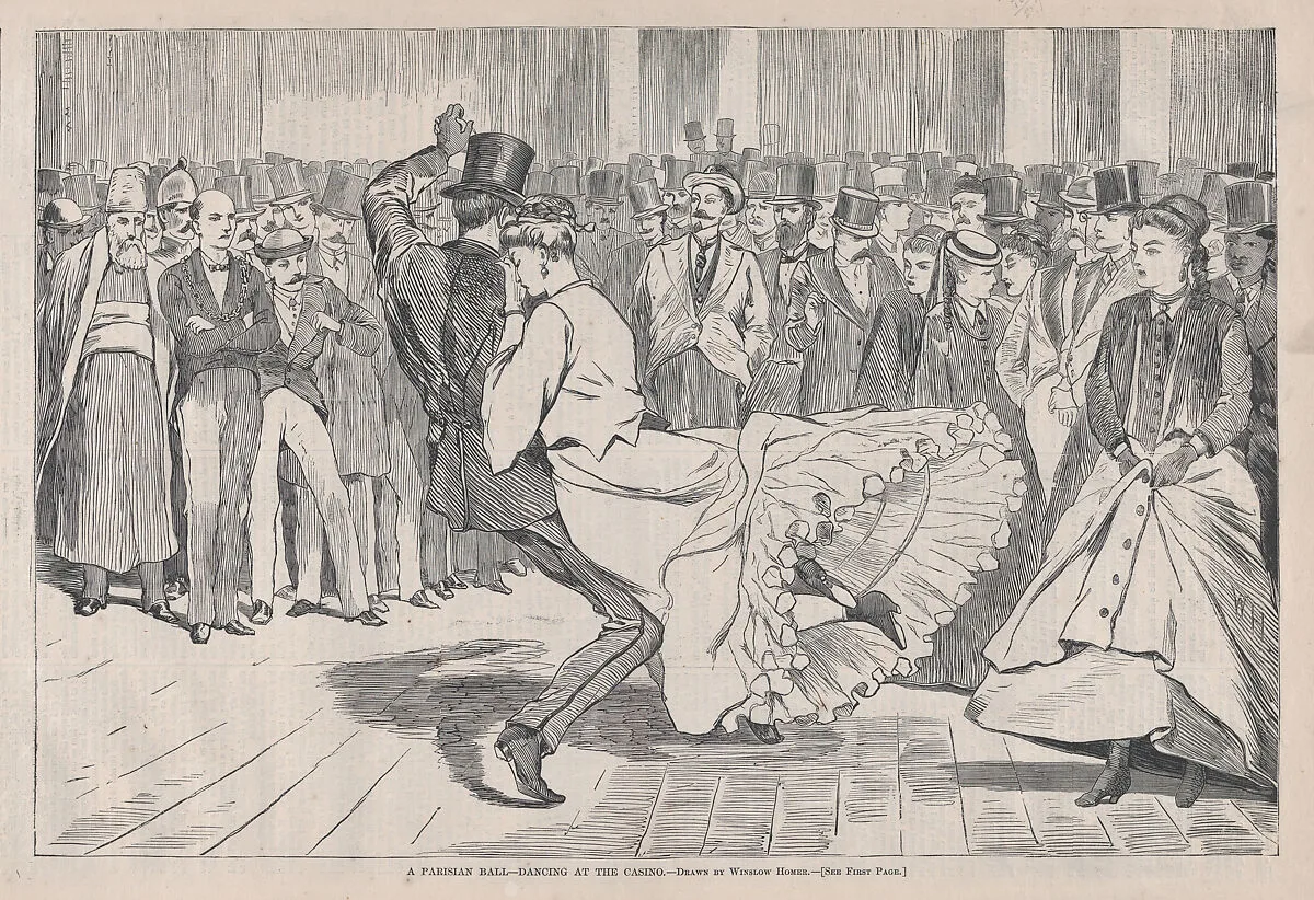 A Parisian Ball – Dancing at the Casino (from "Harper's Weekly," Vol. XI) — Winslow Homer|Harper & Brothers|Harper's Weekly