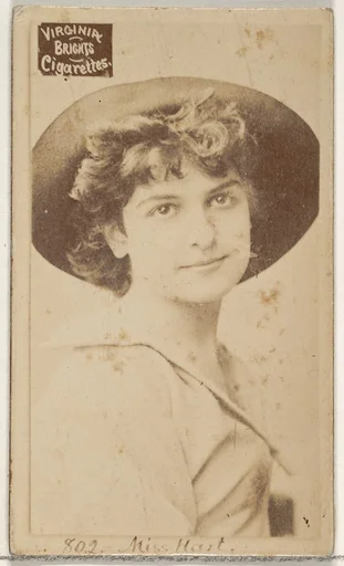 Card 802, Miss Hart, from the Actors and Actresses series (N45, Type 2) for Virginia Brights Cigarettes