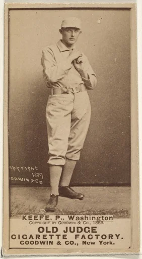 George Washington Keefe, Pitcher, Washington Nationals, from the Old Judge series (N172) for Old Judge Cigarettes