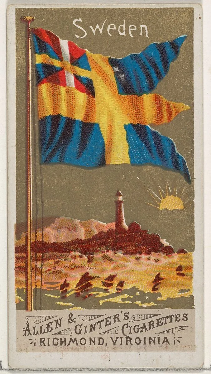 Sweden, from Flags of All Nations, Series 1 (N9) for Allen & Ginter Cigarettes Brands — Allen & Ginter