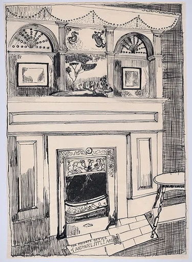 Fireplace and Paneled Wall, Office of Arthur Little