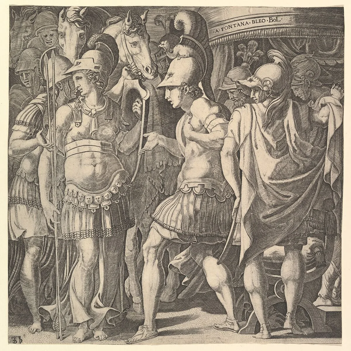 Alexander welcoming Thalestris and the Amazons — Master FG|Francesco Primaticcio