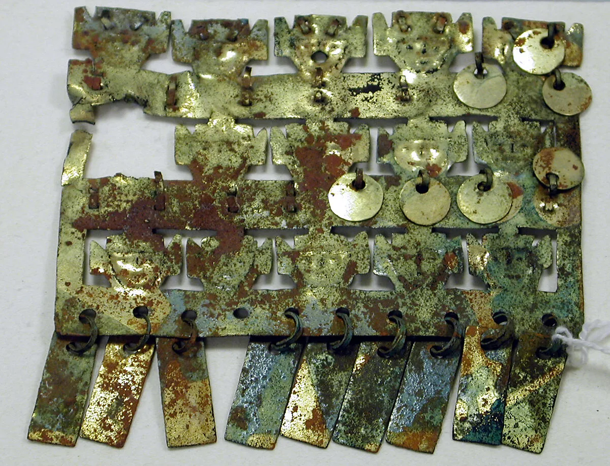 Copper Face Ornament with Dangles — Unknown