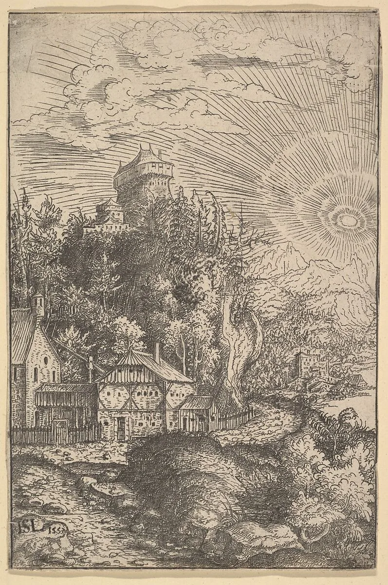 Landscape with a Castle Perched on a Rock — Hanns Lautensack