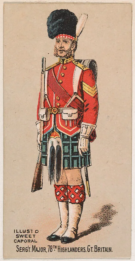 Sergeant Major, 78th Highlanders, Great Britain, from the Military Series (N224) issued by Kinney Tobacco Company to promote Sweet Caporal Cigarettes — Kinney Brothers Tobacco Company