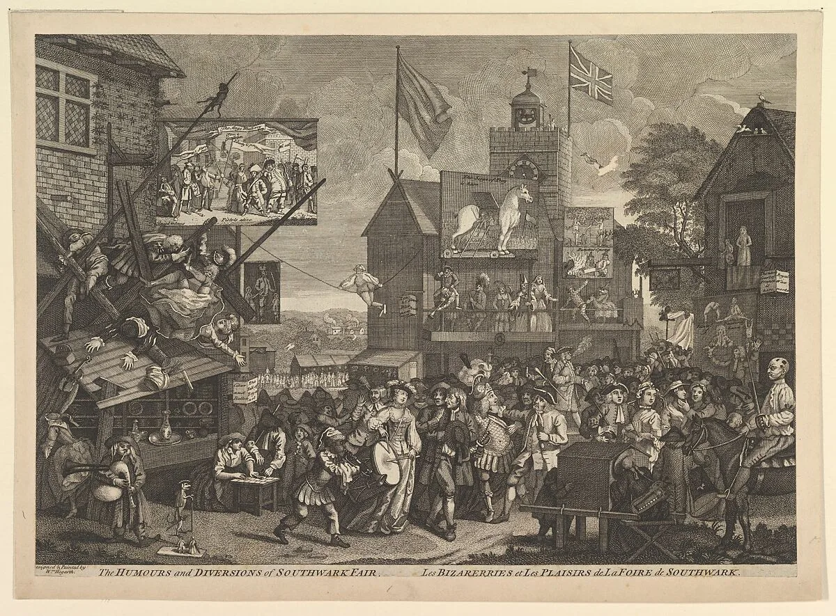 The Humours and Diversions of the Southwark Fair / Les Bizarerries et Les Plaisirs de La Foire de Southwark — William Hogarth