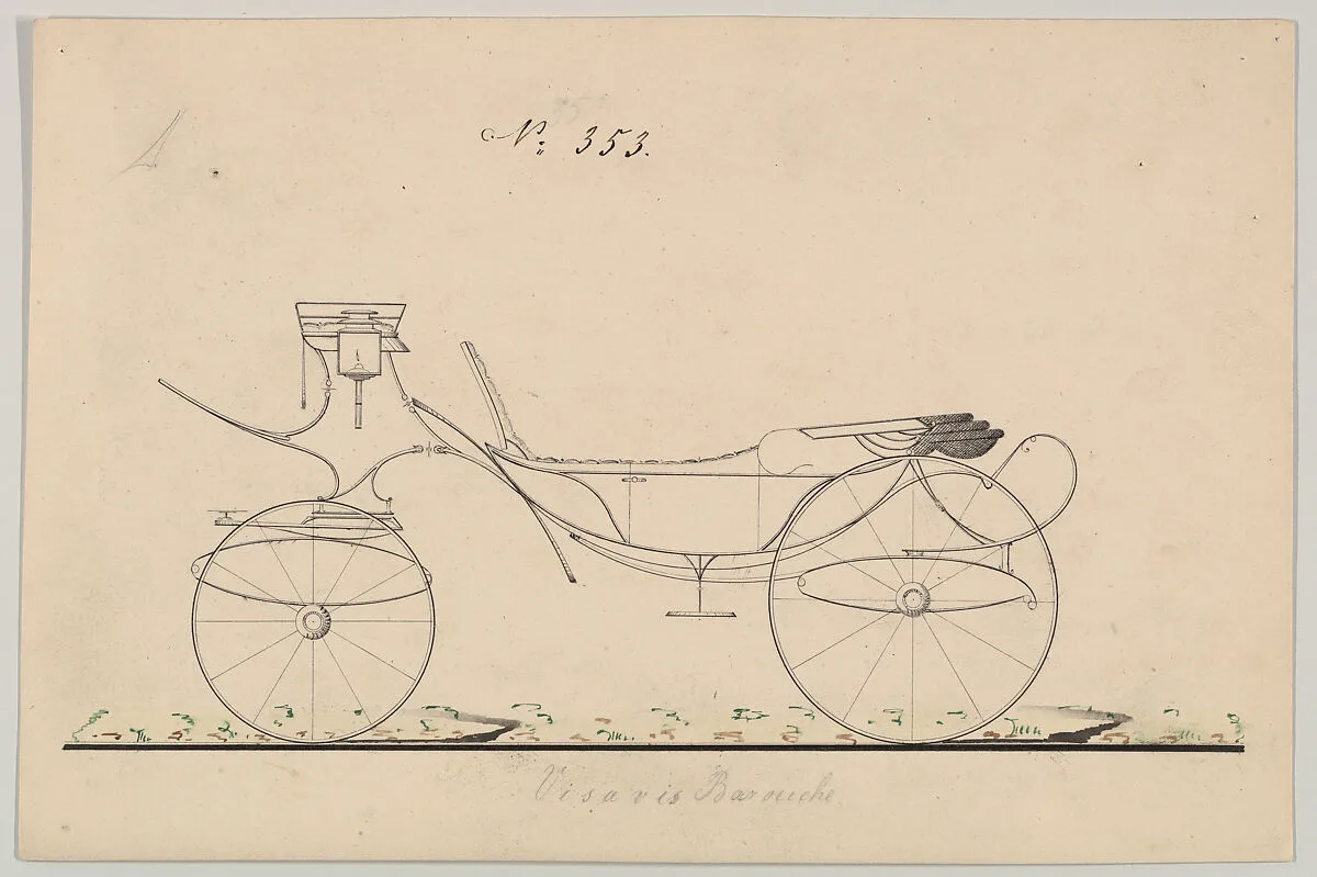 Design for Vis-à-vis/ Barouche, no. 353 — Brewster & Co.