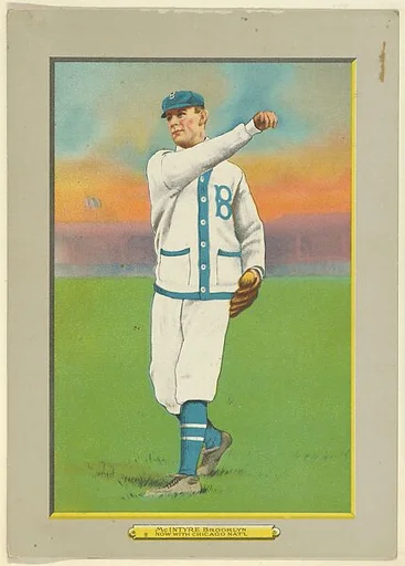 Harry McIntyre, Pitcher, Brooklyn Superbas (National League), Now with Chicago Cubs (National League), from Turkey Red Cabinets (T3)