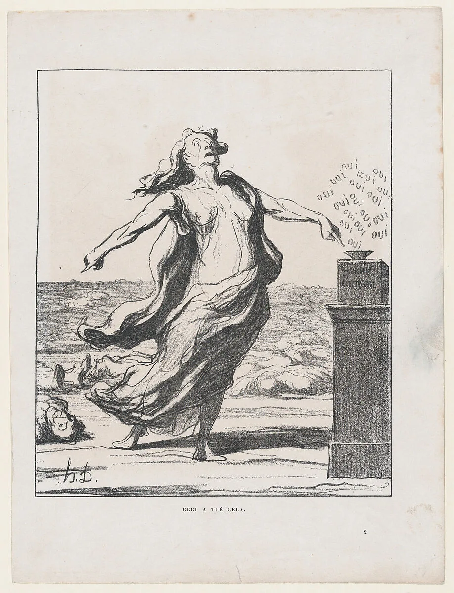 These are responsible for those, from 'News of the day,' published in Le Charivari, February 9, 1871 — Honoré Daumier