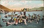 Bathers in the great Salt Lake at Saltair.