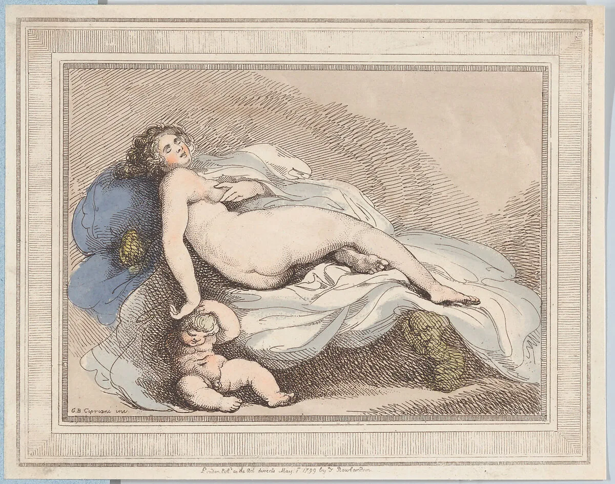 Sleeping Venus and Love — Thomas Rowlandson|Thomas Rowlandson|Giovanni Battista Cipriani