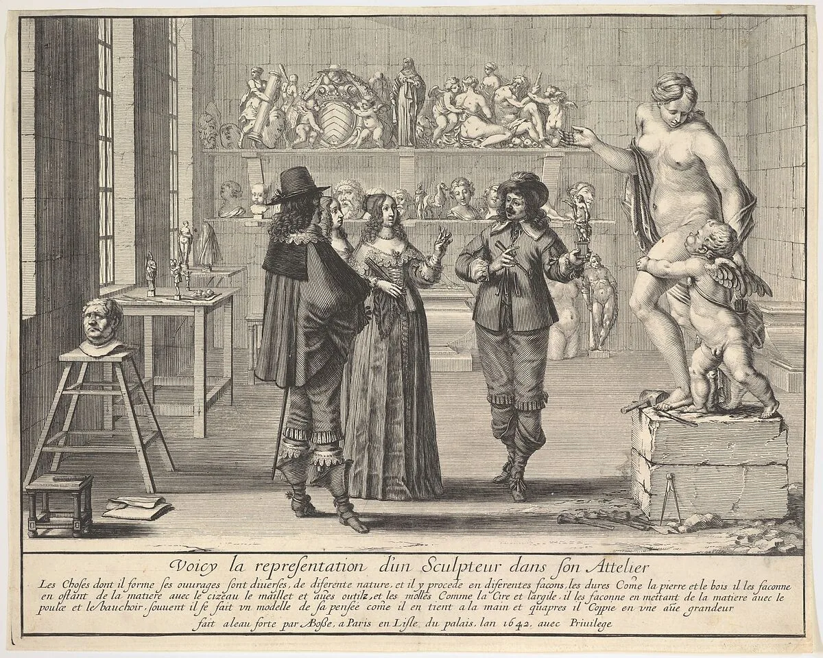 A Sculptor Presenting his Statue of Venus and Cupid — Abraham Bosse