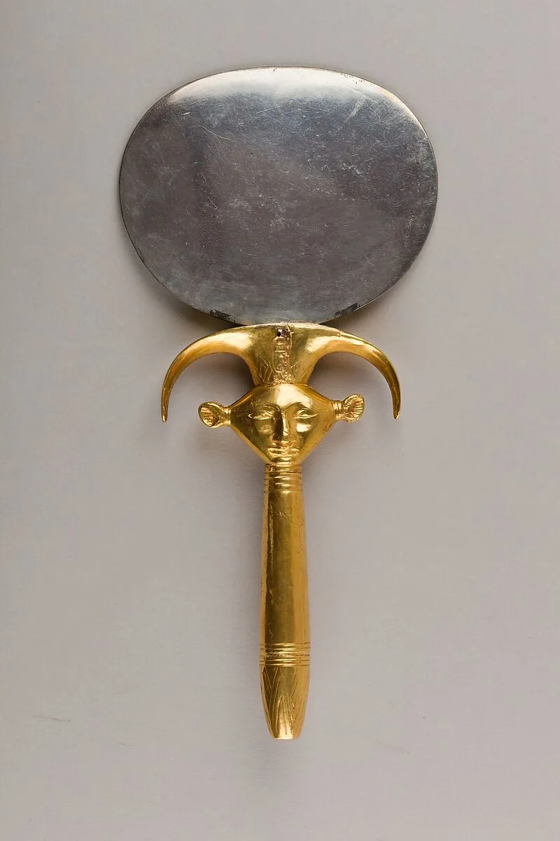 Mirror with Handle in the Form of a Hathor Emblem — Unknown