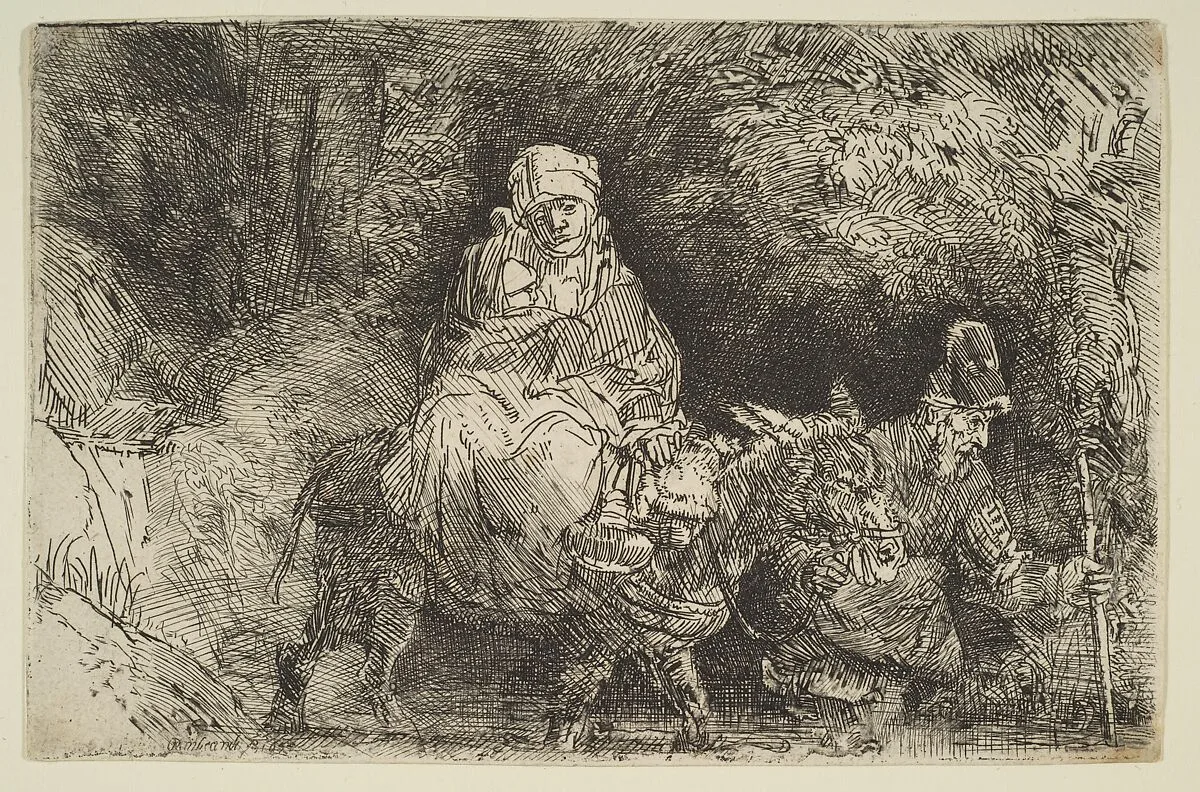 The Flight into Egypt: Crossing a Brook — Rembrandt (Rembrandt van Rijn)