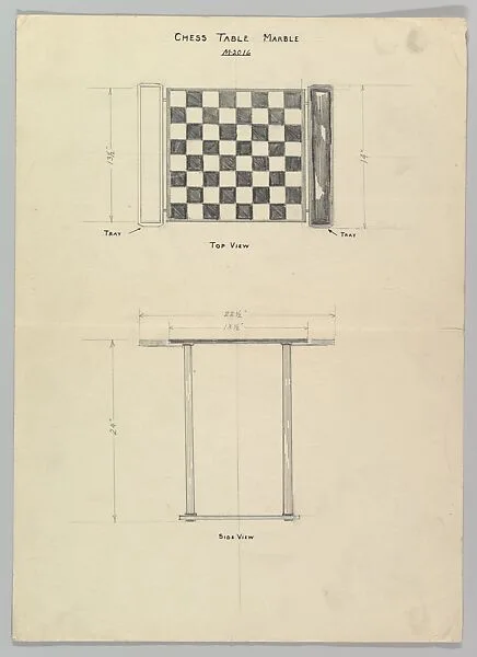 Design for Chess Table — Anonymous, Czech, early 20th century