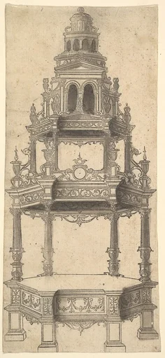 Hexagonal Raised Platform with an Architecturally-Shaped Canopy