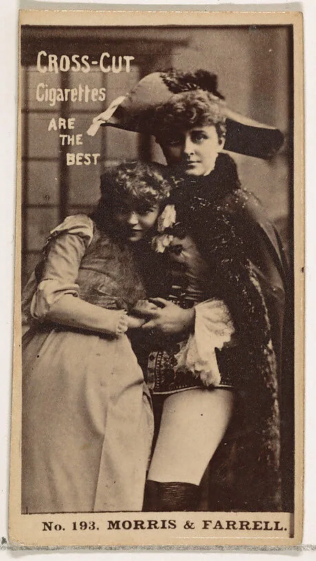 Card Number 193, Morris and Farrell, from the Actors and Actresses series (N145-2) issued by Duke Sons & Co. to promote Cross Cut Cigarettes — W. Duke, Sons & Co.
