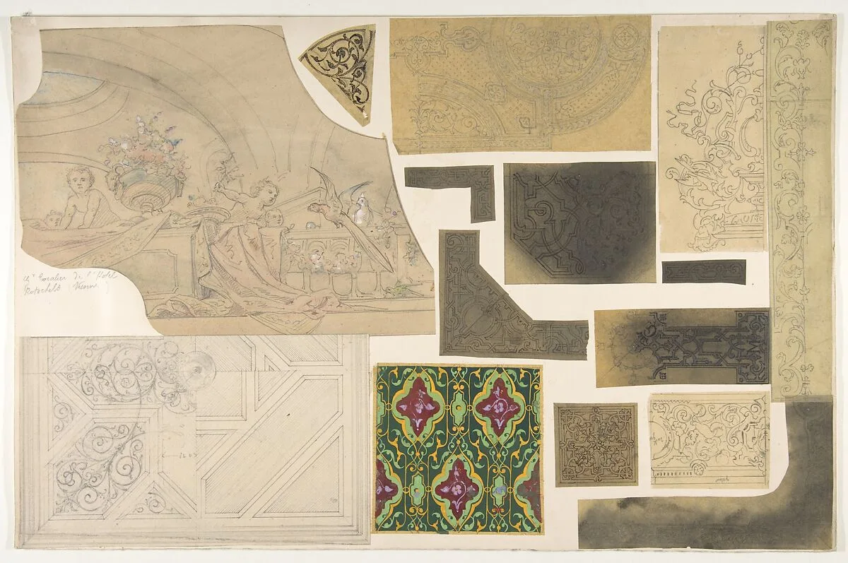 Fifteen Sketches for Ceiling and Cove Designs, Hôtel Rothschild, Vienna — Jules-Edmond-Charles Lachaise|Eugène-Pierre Gourdet