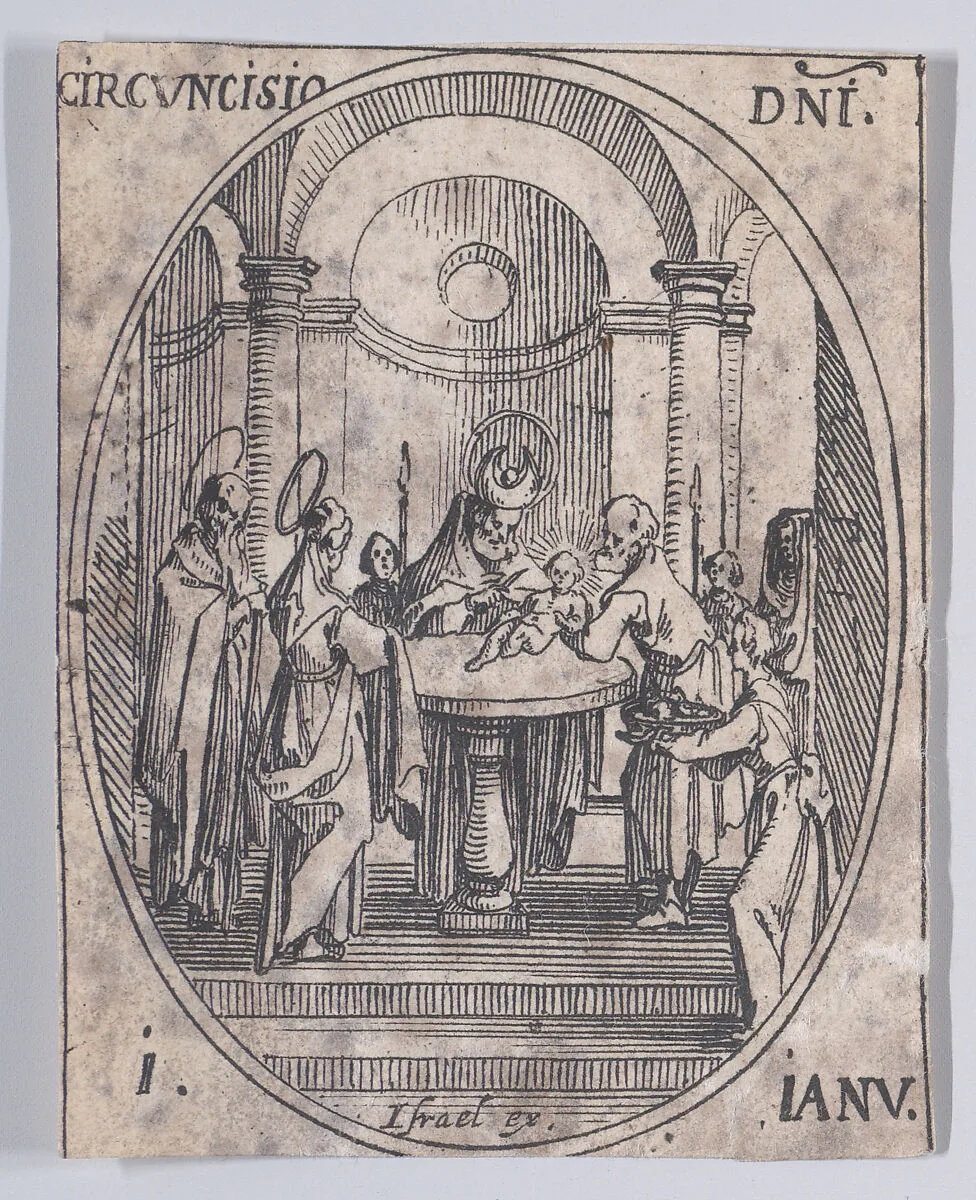 La Circoncision de Jésus-Christ (The Circumcision of Christ), January 1st, from "Les Images De Tous Les Saincts et Saintes de L'Année" (Images of All of the Saints and Feast Days of the Year) — Jacques Callot|Israël Henriet