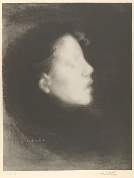 Head of a Woman (Tête de femme) (Nelly Carrière / Closed Eyes / Profile of a Young Girl) — Eugène Carrière|André Marty