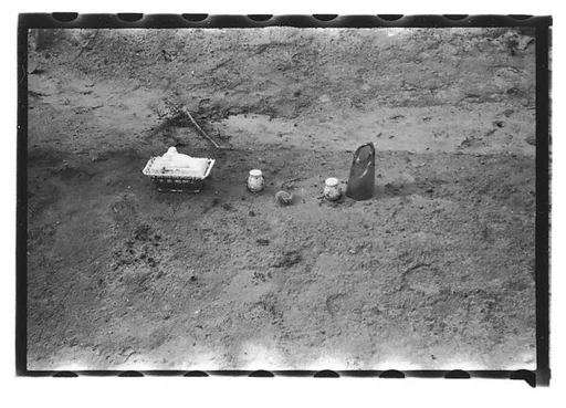 [Grave with Salt and Pepper Shakers on Plot, Alabama]