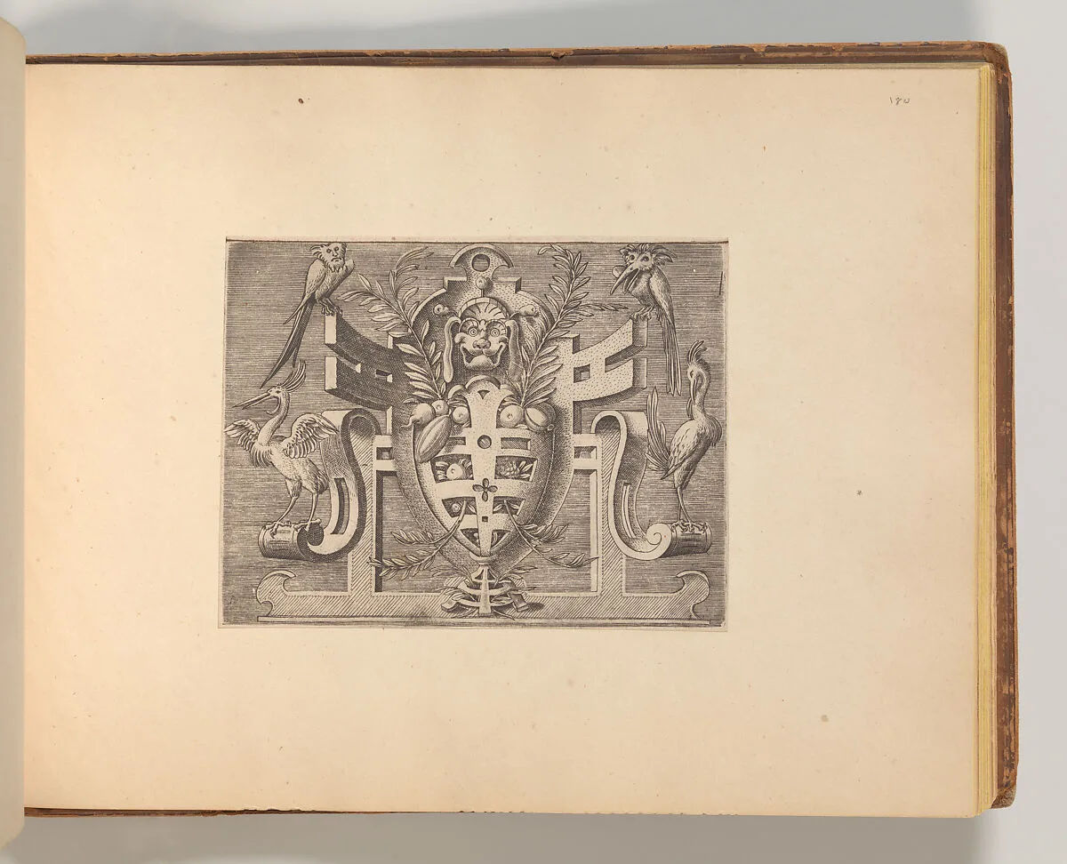 Series of Cartouches, in: Targhe ed altri ornati di varie e capricciose invenzioni (Cartouches and other ornaments of various and capricious invention, page 43) — Cornelis Bos