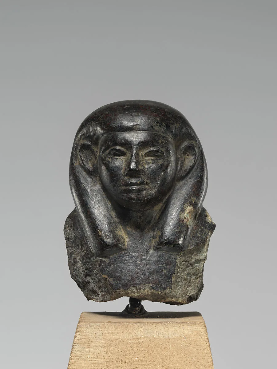 Head and chest of a shabti figure — Unknown