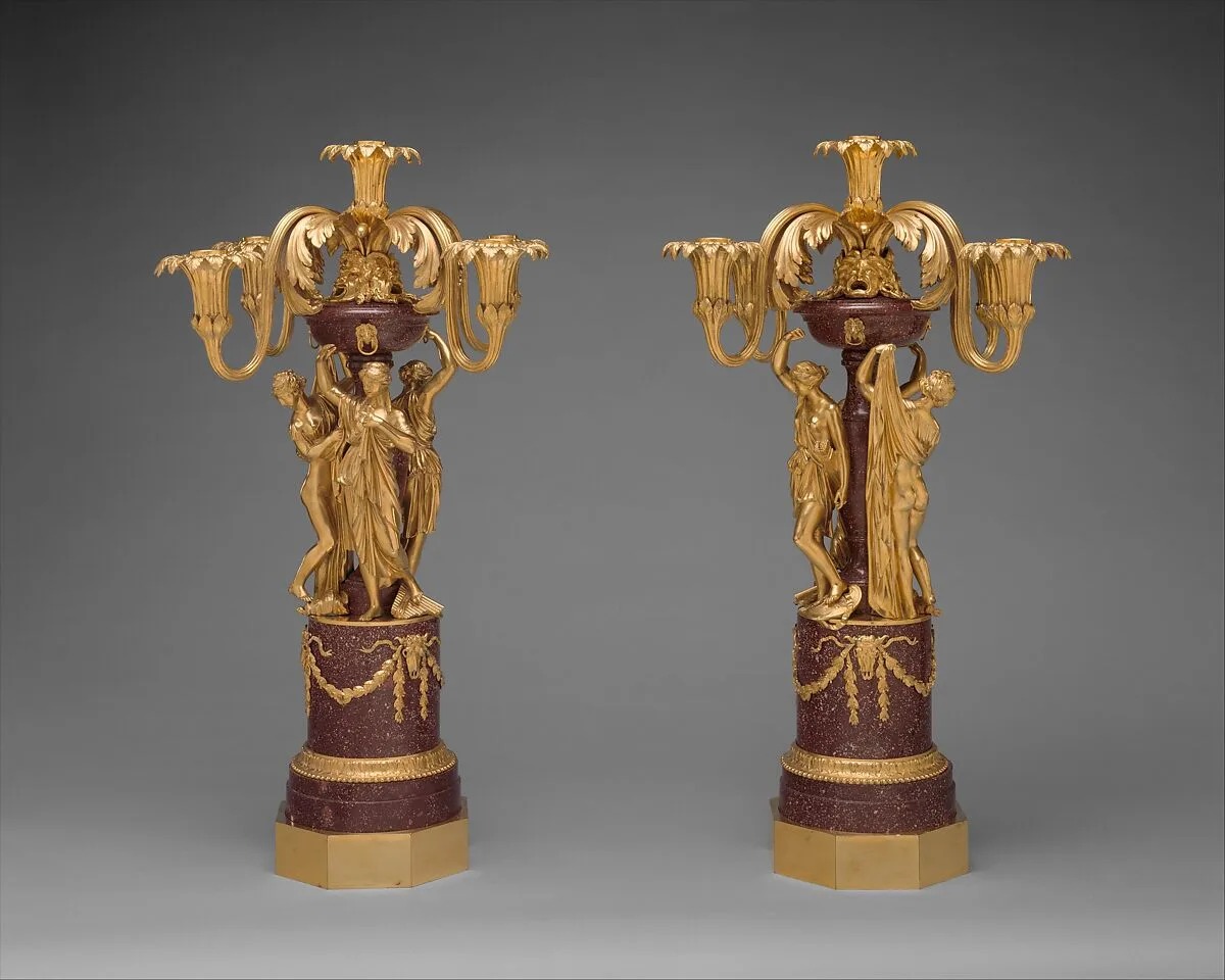 Pair of five-light candelabra — Luigi Valadier|Lorenzo Cardelli