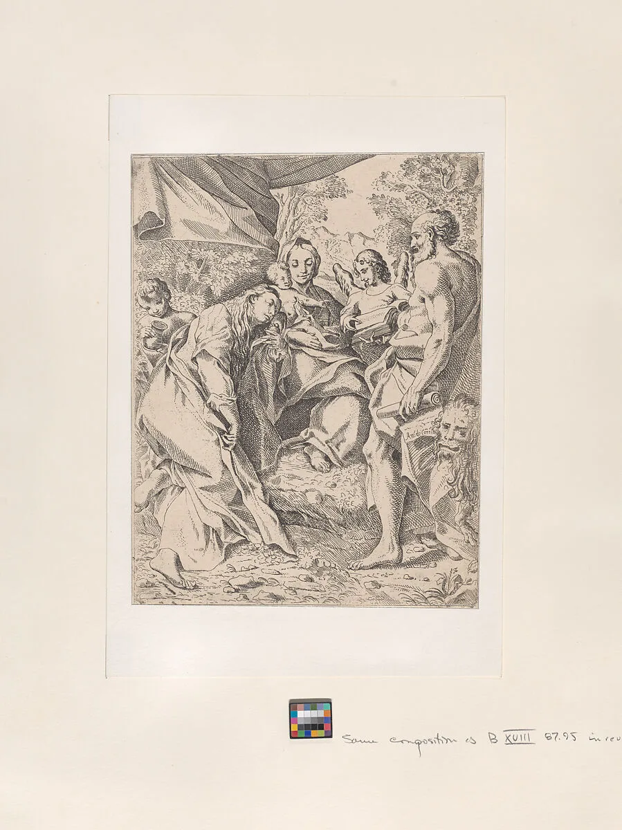 Virgin and Child, with Saints Jerome and Mary Magdalene and angels — Anonymous|Correggio (Antonio Allegri)
