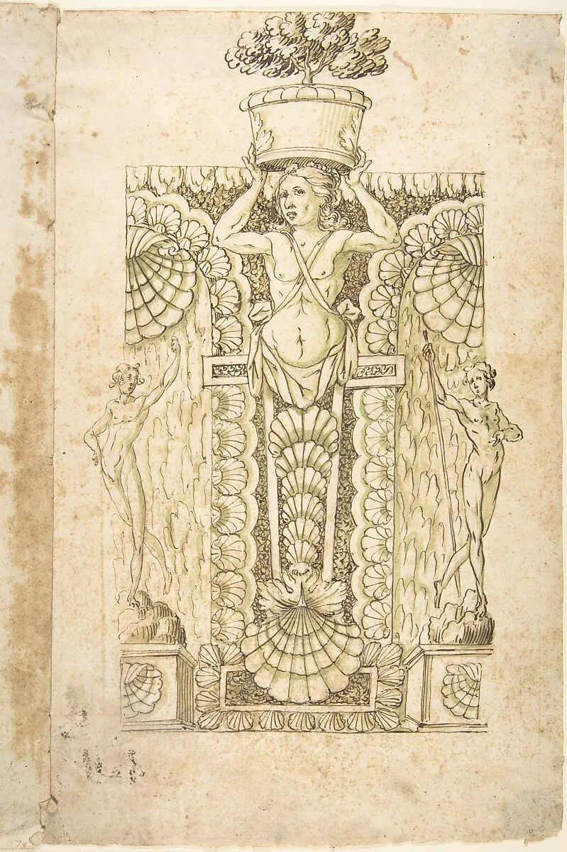 Design for a Wall Fountain — Anonymous, Italian, Lombard, 16th century