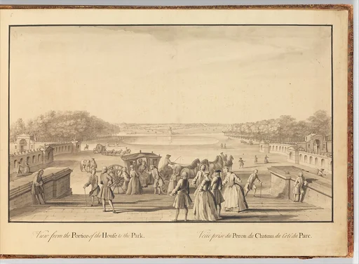 View from the Portico of the House to the Park at Stowe, Buckinghamshire